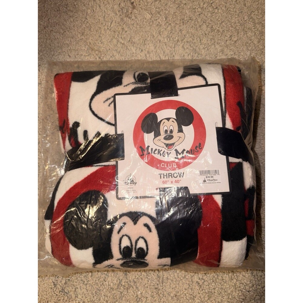 Disney Mickey Mouse Club Throw Blanket New in Original Packaging 60in x 40in